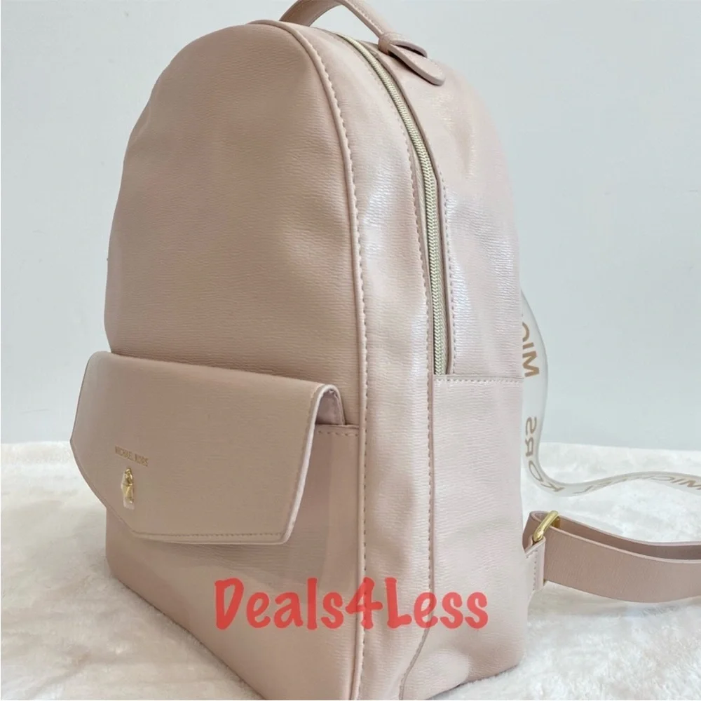 Michael Kors Backpack Logo Straps Beige Nude NWT